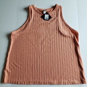 AVA & VIV Plus Size Coral Ribbed Tank Top 3X NWT